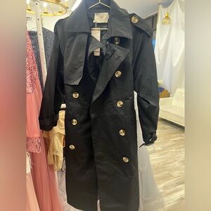 Black Double-Breasted Trench Coat